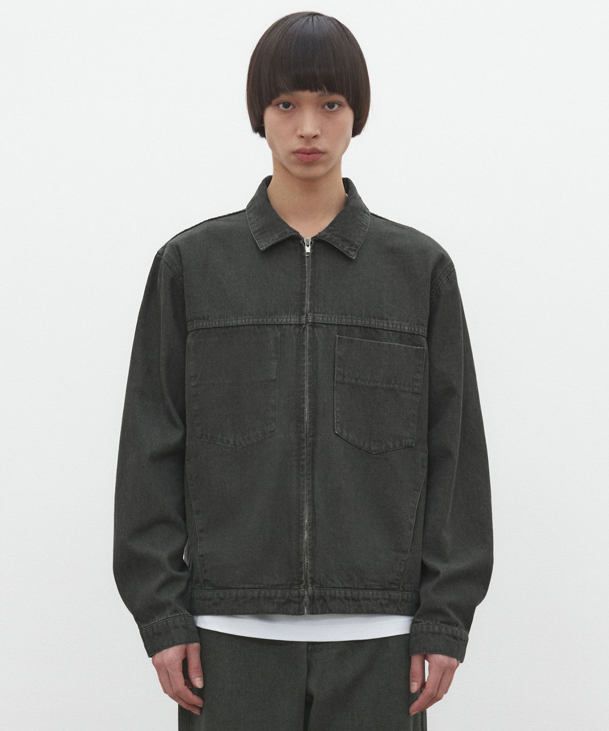 데케트(DECET) Denim Zip Jacket DCJK002DKhaki