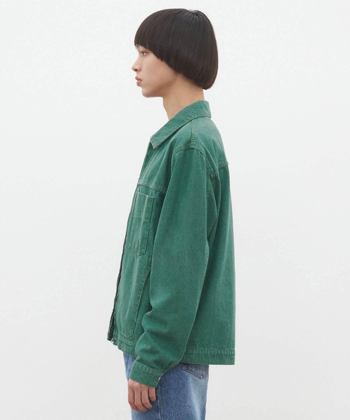 데케트(DECET) Denim Zip Jacket DCJK002Green