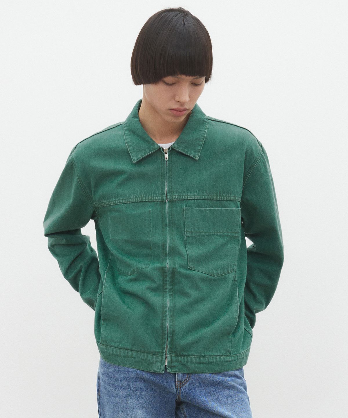 데케트(DECET) Denim Zip Jacket DCJK002Green