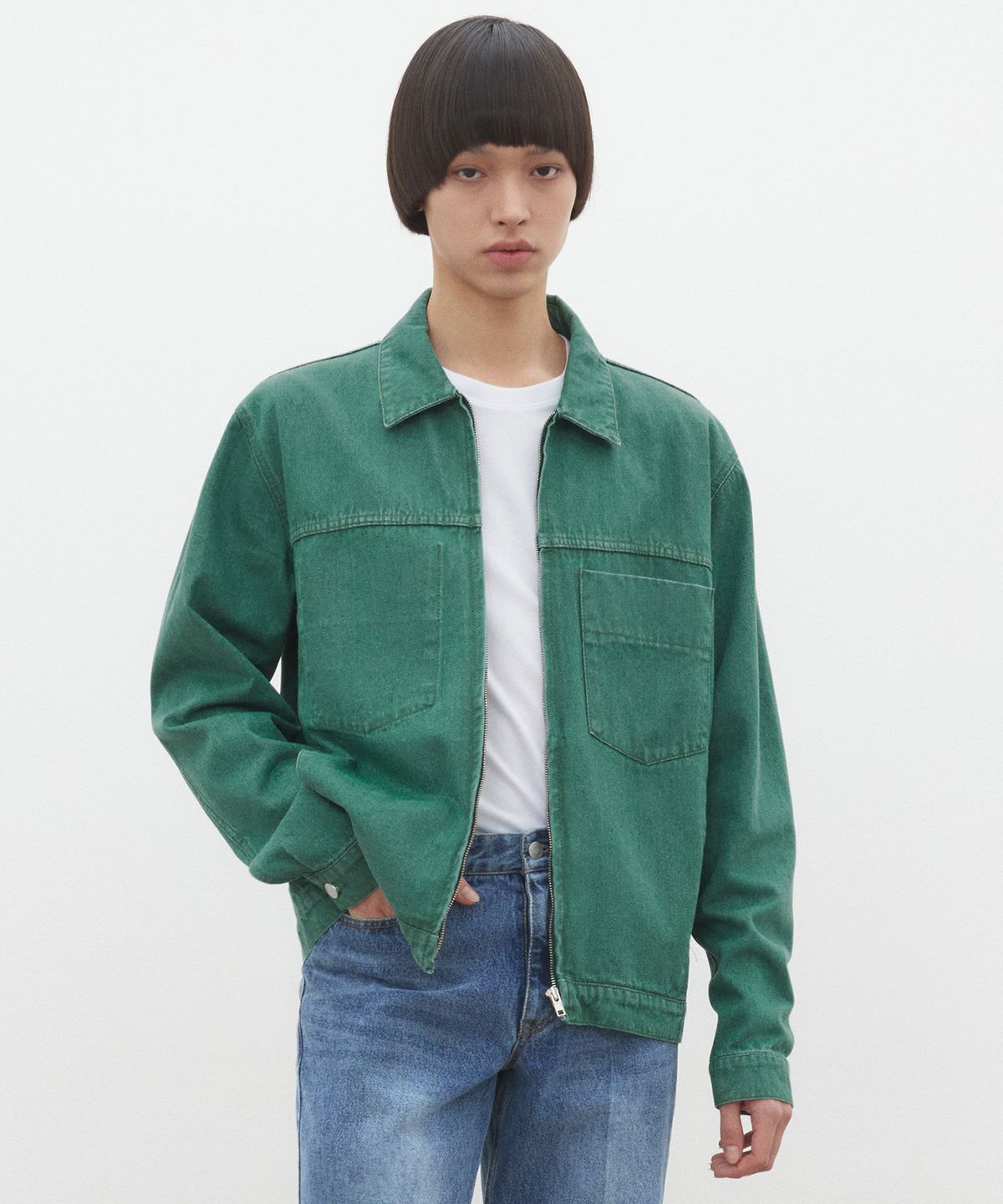 데케트(DECET) Denim Zip Jacket DCJK002Green
