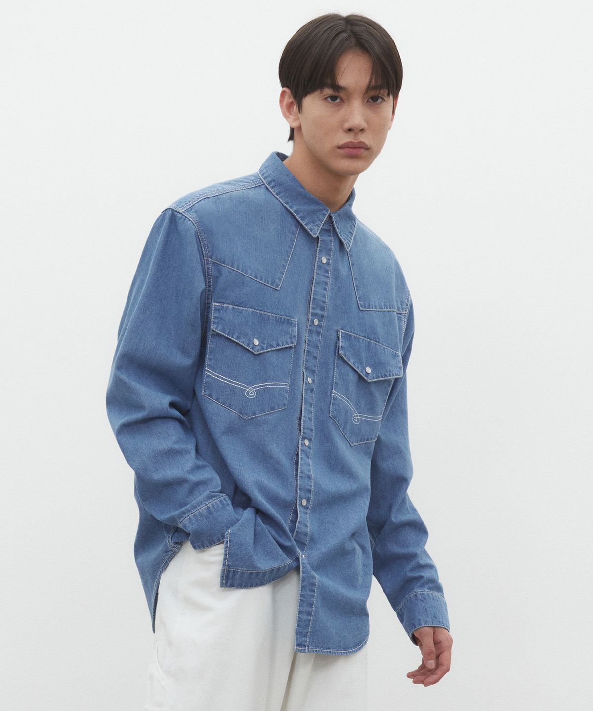 데케트(DECET) Western Denim Shirts DCSH002LightBlue