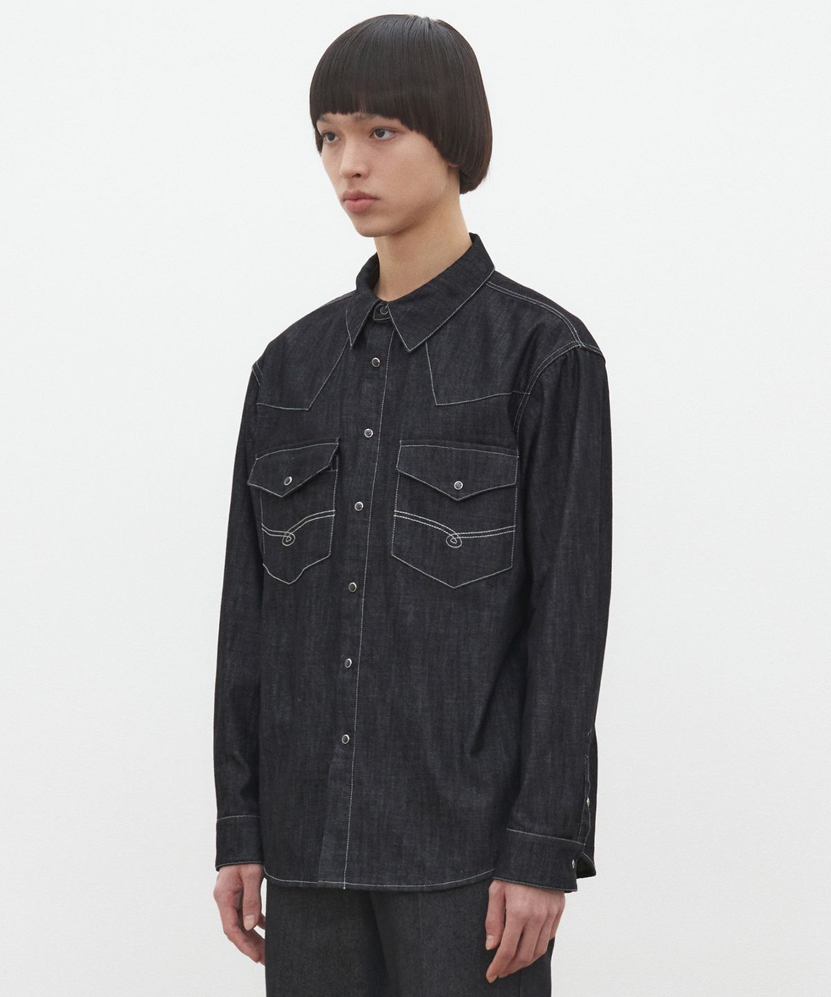 데케트(DECET) Western Denim Shirts DCSH002Black