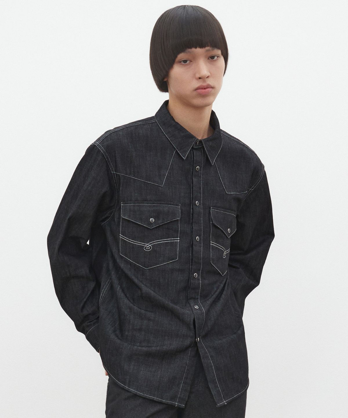 데케트(DECET) Western Denim Shirts DCSH002Black