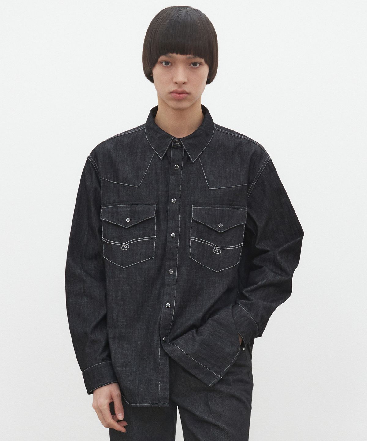 데케트(DECET) Western Denim Shirts DCSH002Black