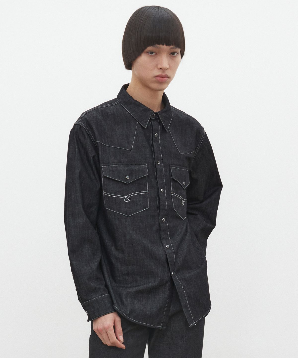 데케트(DECET) Western Denim Shirts DCSH002Black