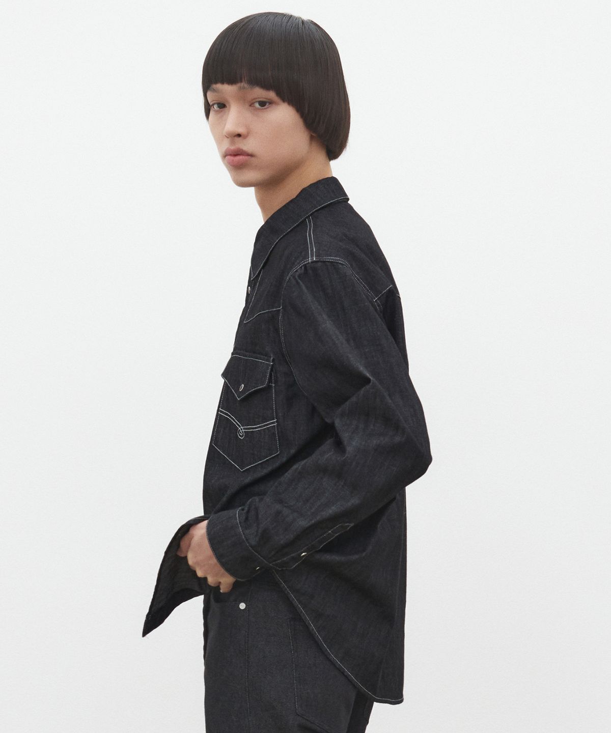 데케트(DECET) Western Denim Shirts DCSH002Black