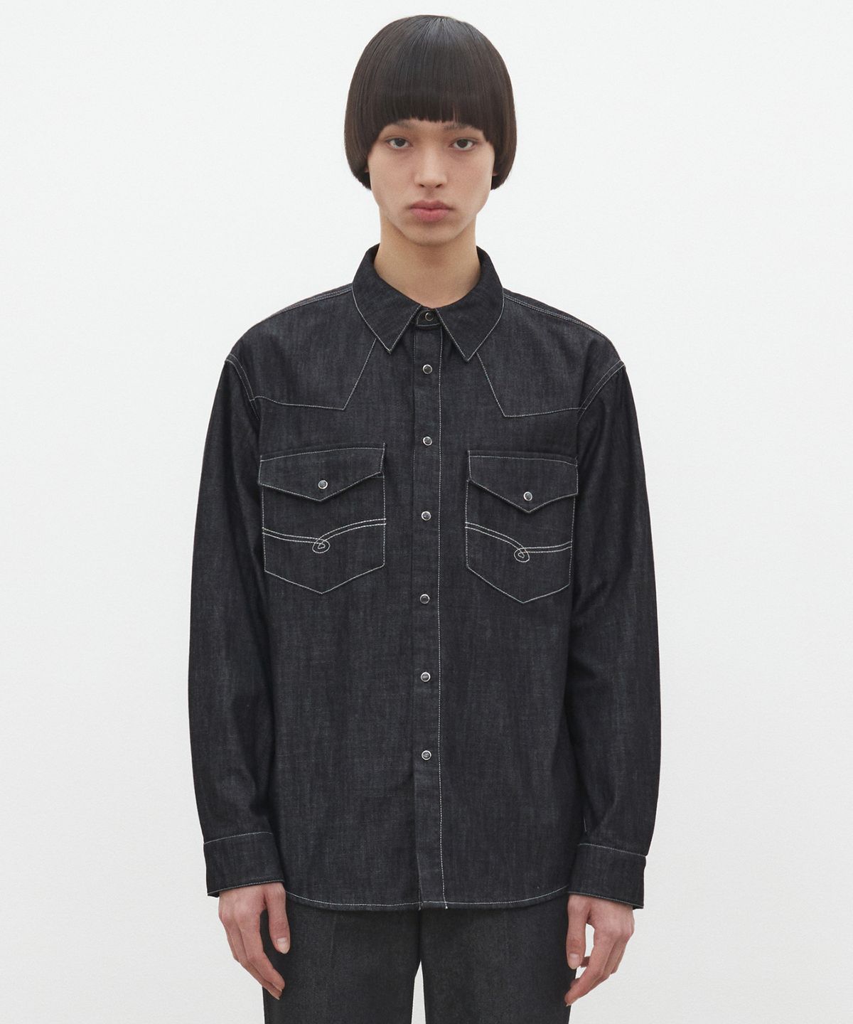 데케트(DECET) Western Denim Shirts DCSH002Black
