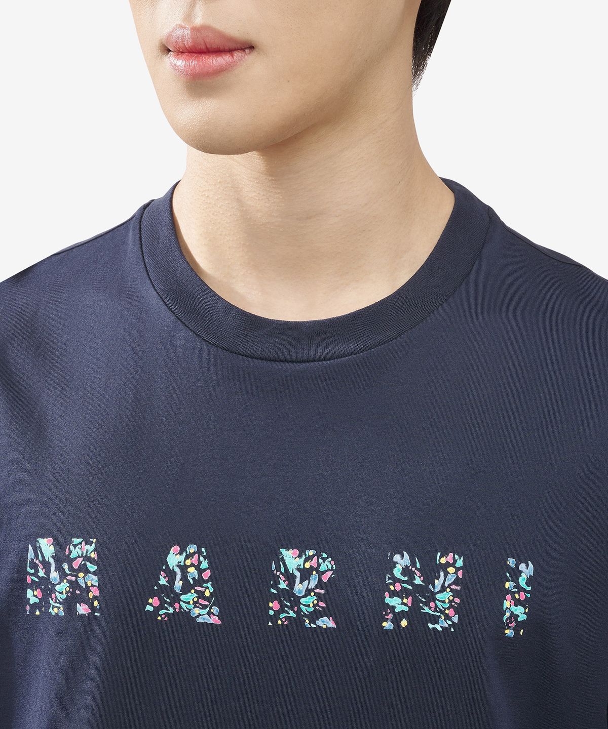 마르니(MARNI) 로고 반소매 티셔츠 - 블루블랙 / HUMU0198PQUSCW21FLB99