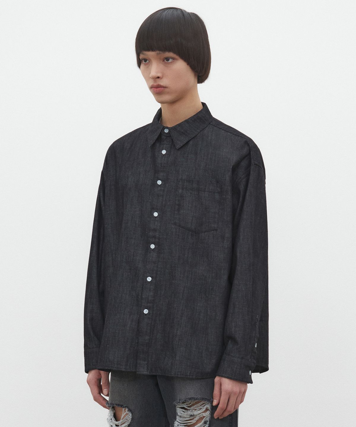 데케트(DECET) Over Denim Shirts DCSH003Black