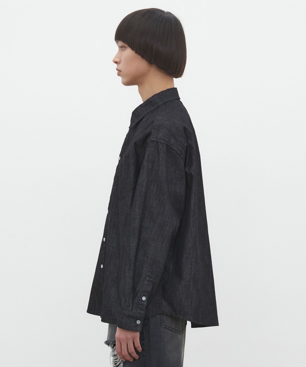 데케트(DECET) Over Denim Shirts DCSH003Black
