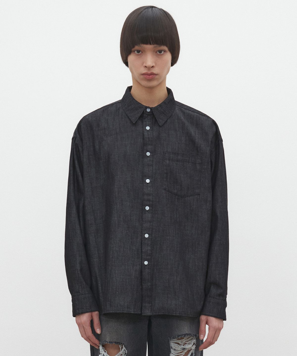 데케트(DECET) Over Denim Shirts DCSH003Black