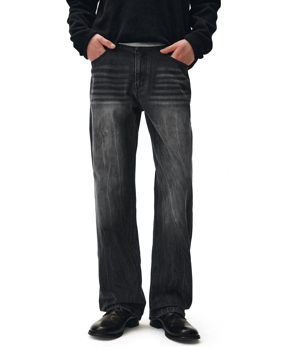데케트(DECET) Dawn Semi Wide Jeans DCPT002CRBlack2