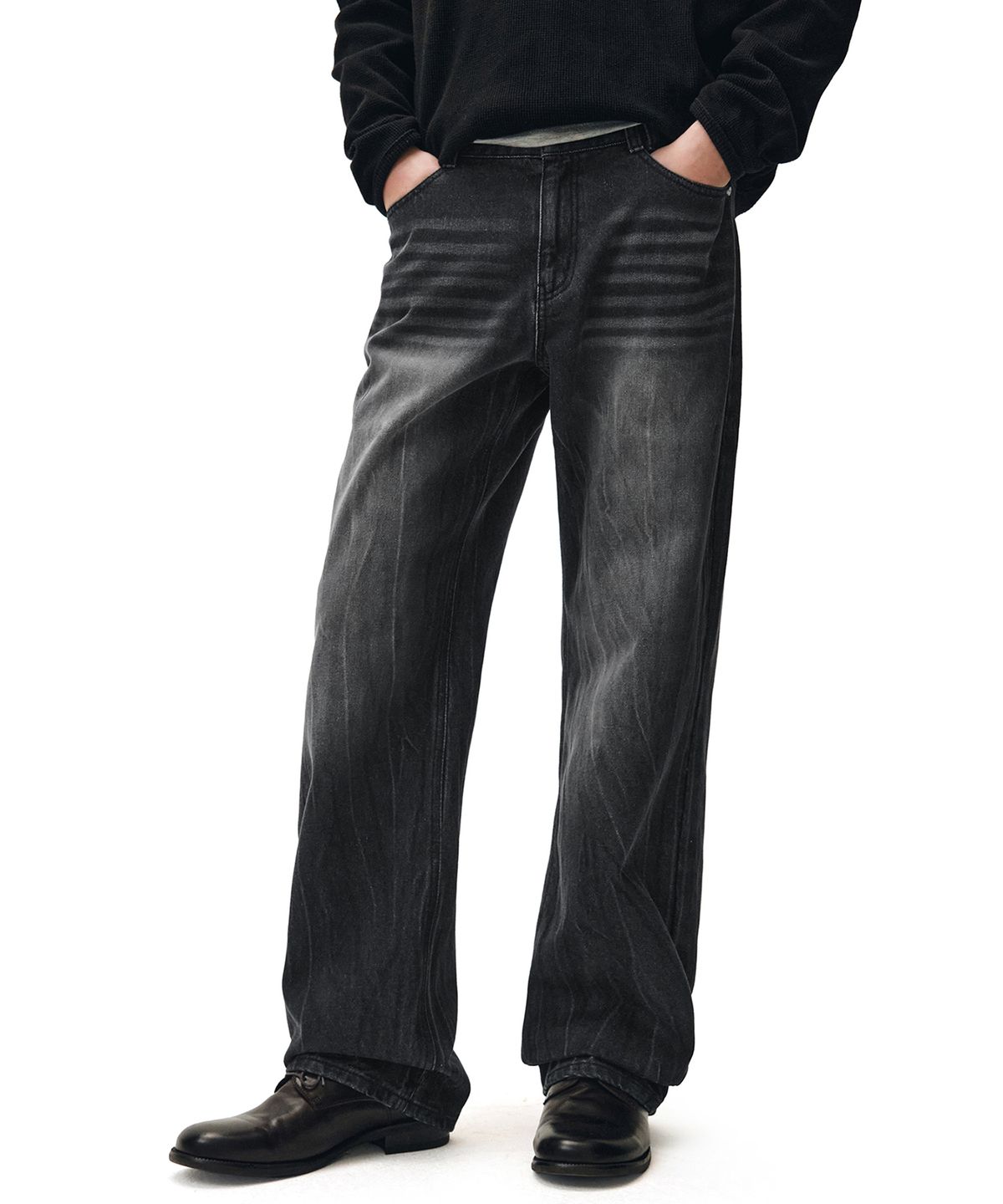 데케트(DECET) Dawn Semi Wide Jeans DCPT002CRBlack2