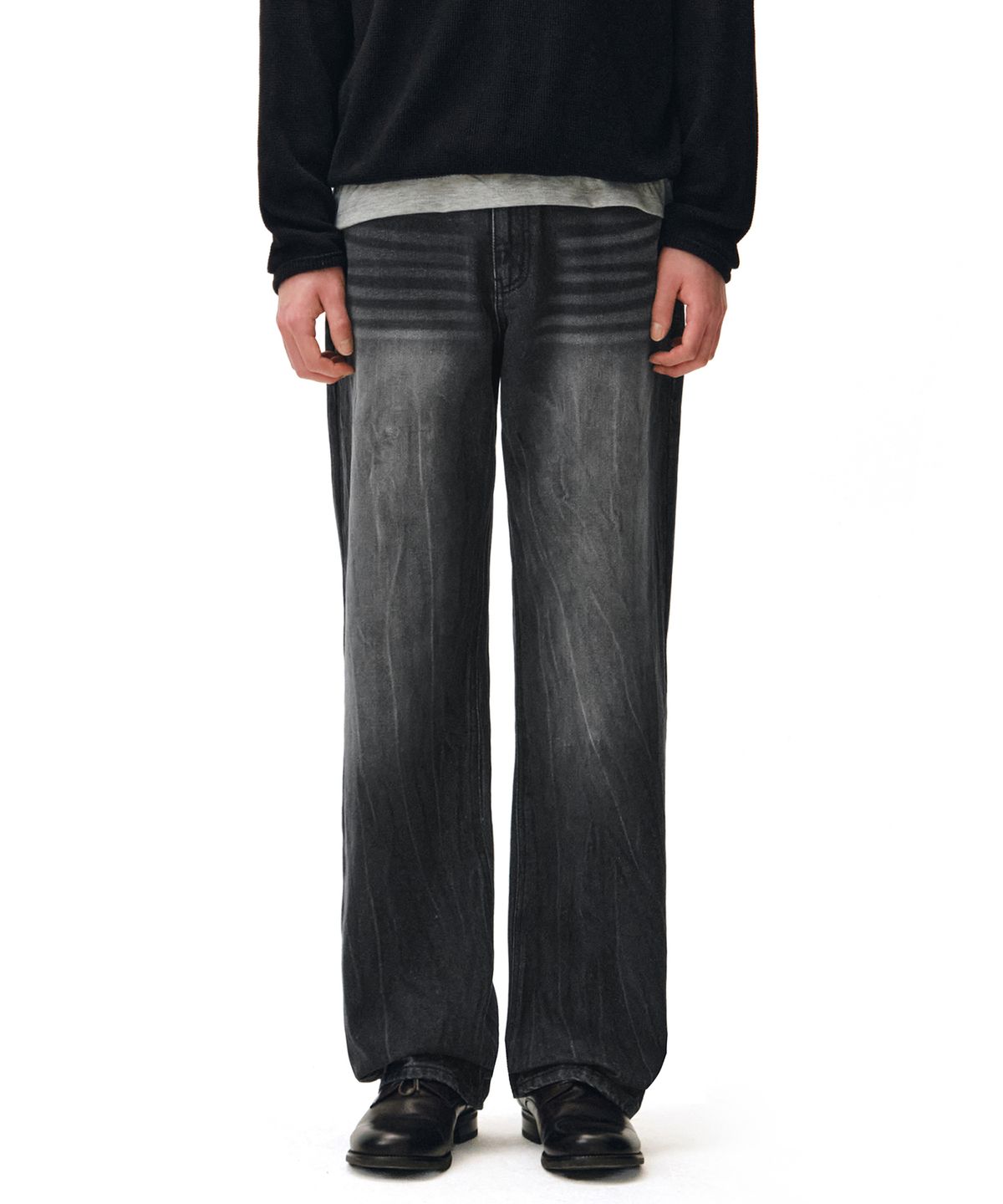 데케트(DECET) Dawn Semi Wide Jeans DCPT002CRBlack2