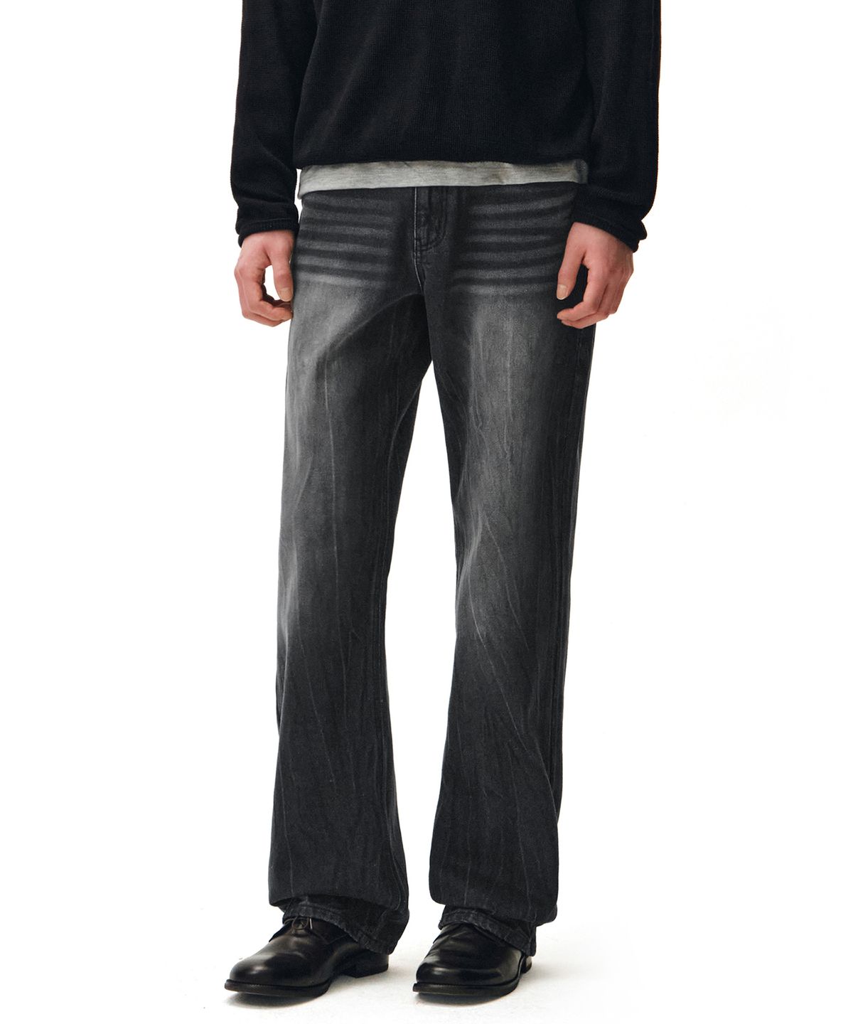 데케트(DECET) Dawn Semi Wide Jeans DCPT002CRBlack2