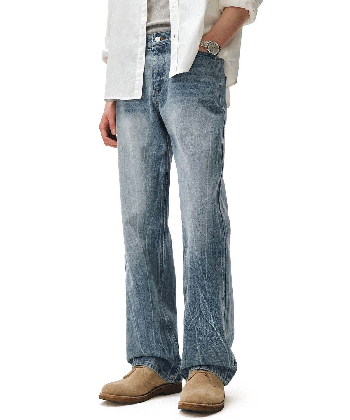 데케트(DECET) Dawn Semi Wide Jeans DCPT002CRBlue2