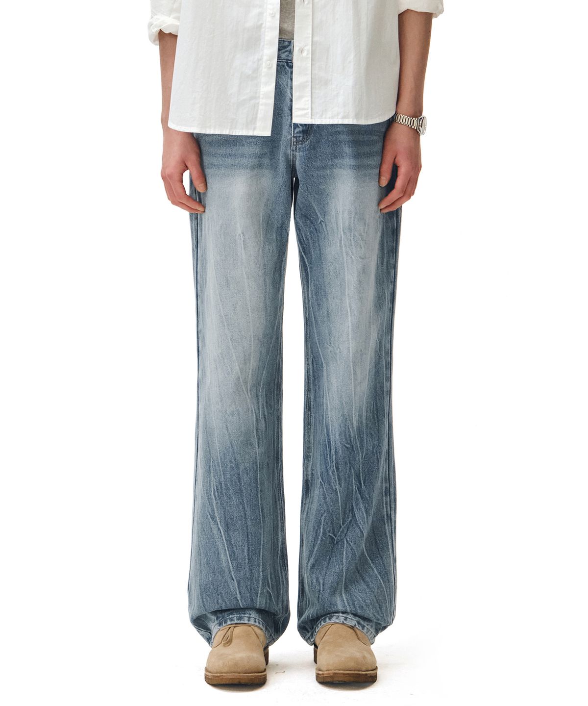 데케트(DECET) Dawn Semi Wide Jeans DCPT002CRBlue2