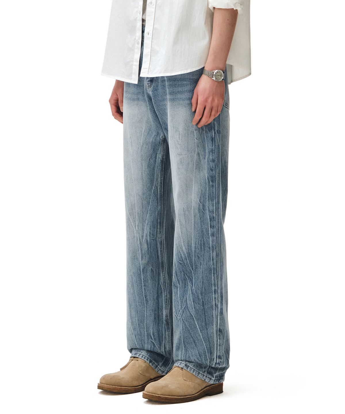데케트(DECET) Dawn Semi Wide Jeans DCPT002CRBlue2