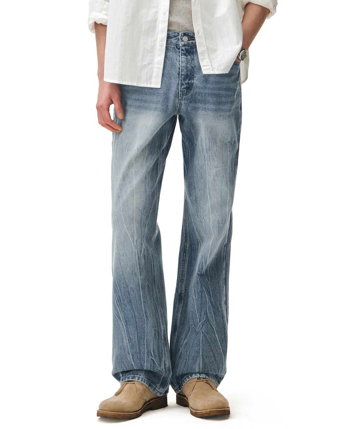 데케트(DECET) Dawn Semi Wide Jeans DCPT002CRBlue2