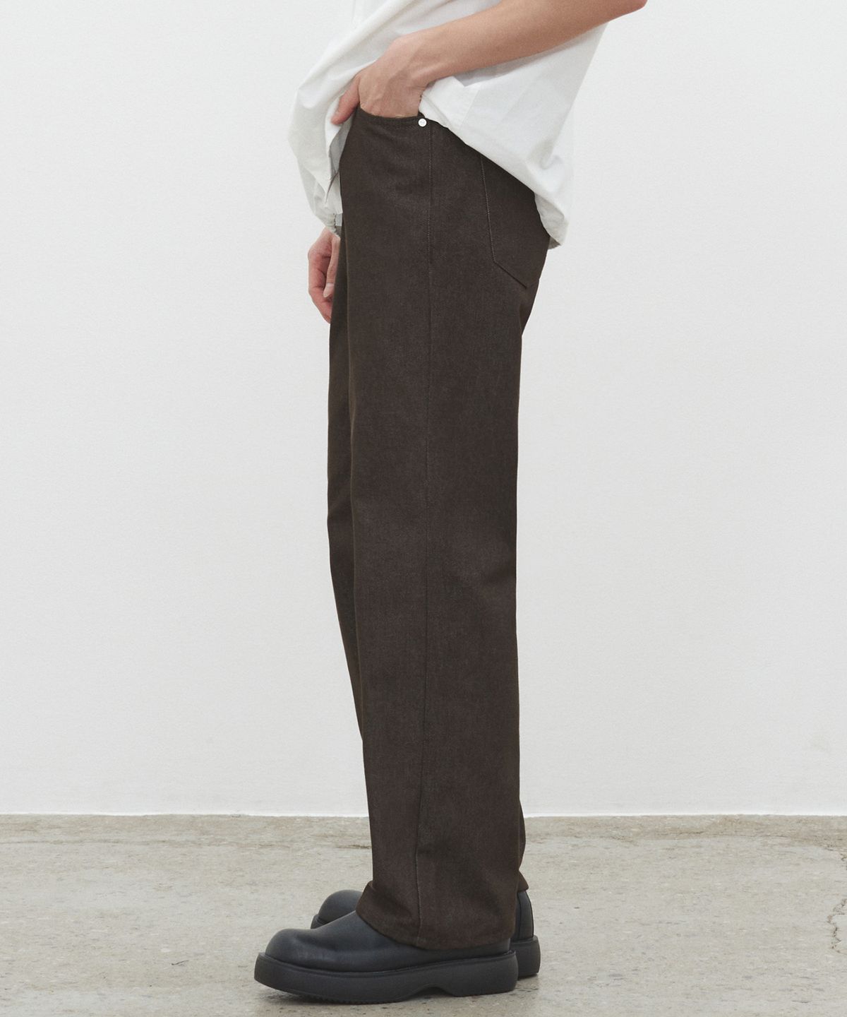 데케트(DECET) Dawn Semi Wide Jeans DCPT002CPBrown