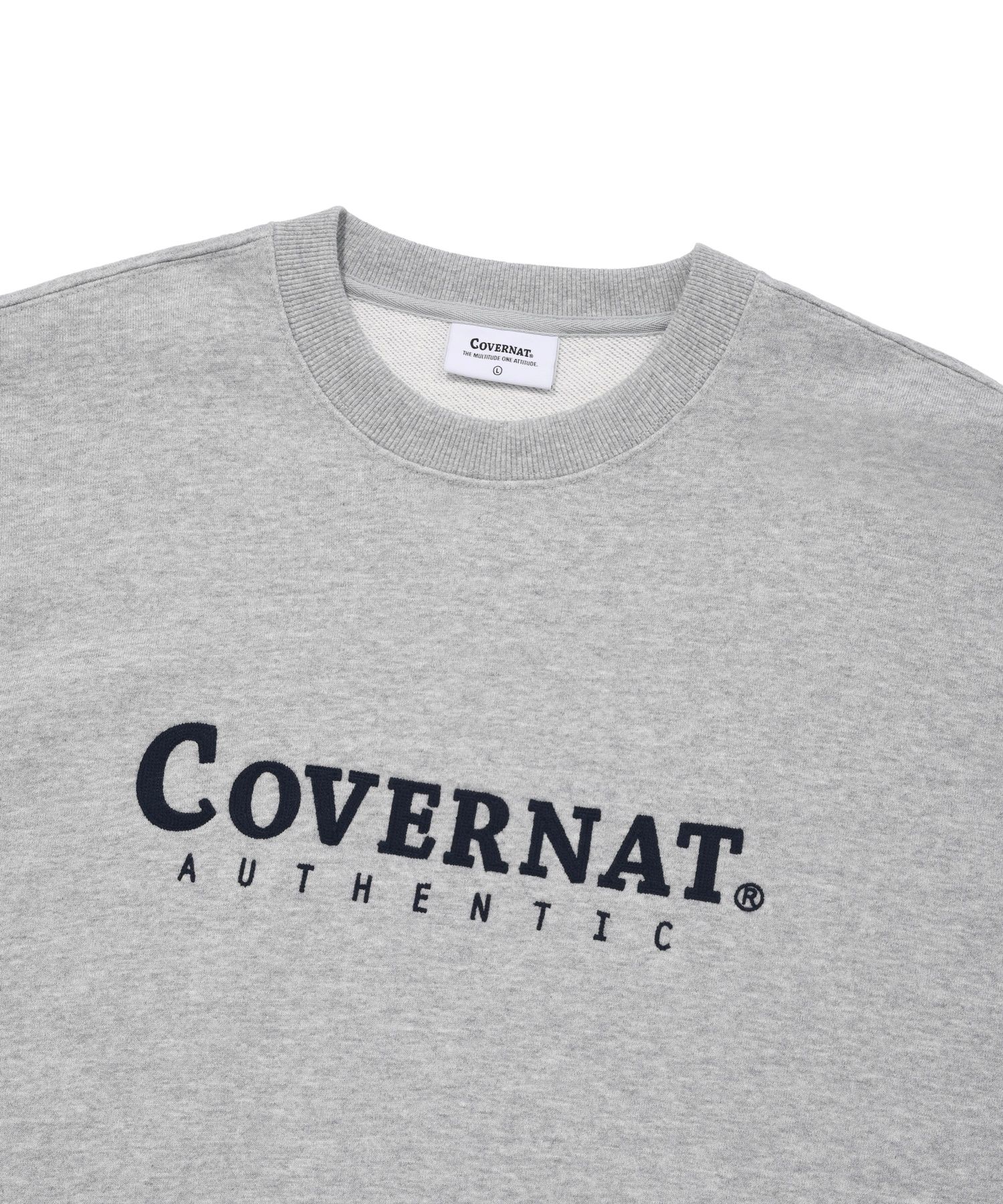 スウェット・トレーナー COVERNAT Authentic Logo Man to Man Melange Gray MUSINSA | COVERNAT Authentic Logo Sweatshirt Melange Gray