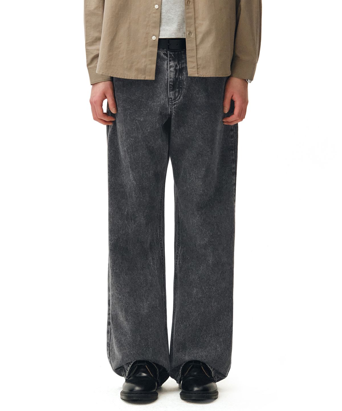 데케트(DECET) Mid Rise Wide Jeans DCPT027AshBlack