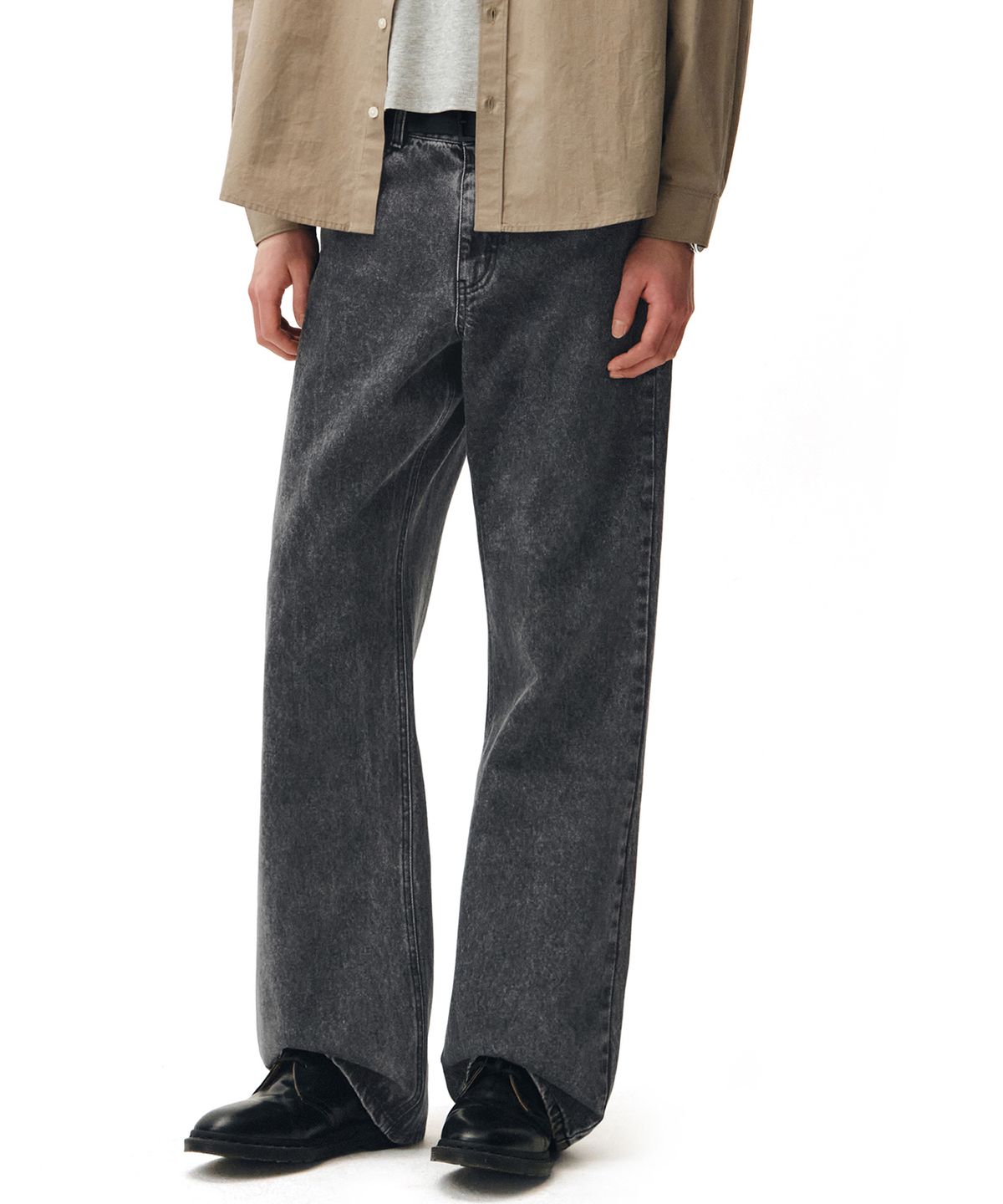 데케트(DECET) Mid Rise Wide Jeans DCPT027AshBlack