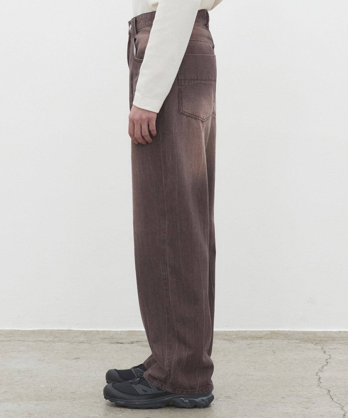 데케트(DECET) Mid Rise Wide Jeans DCPT027CRBrown