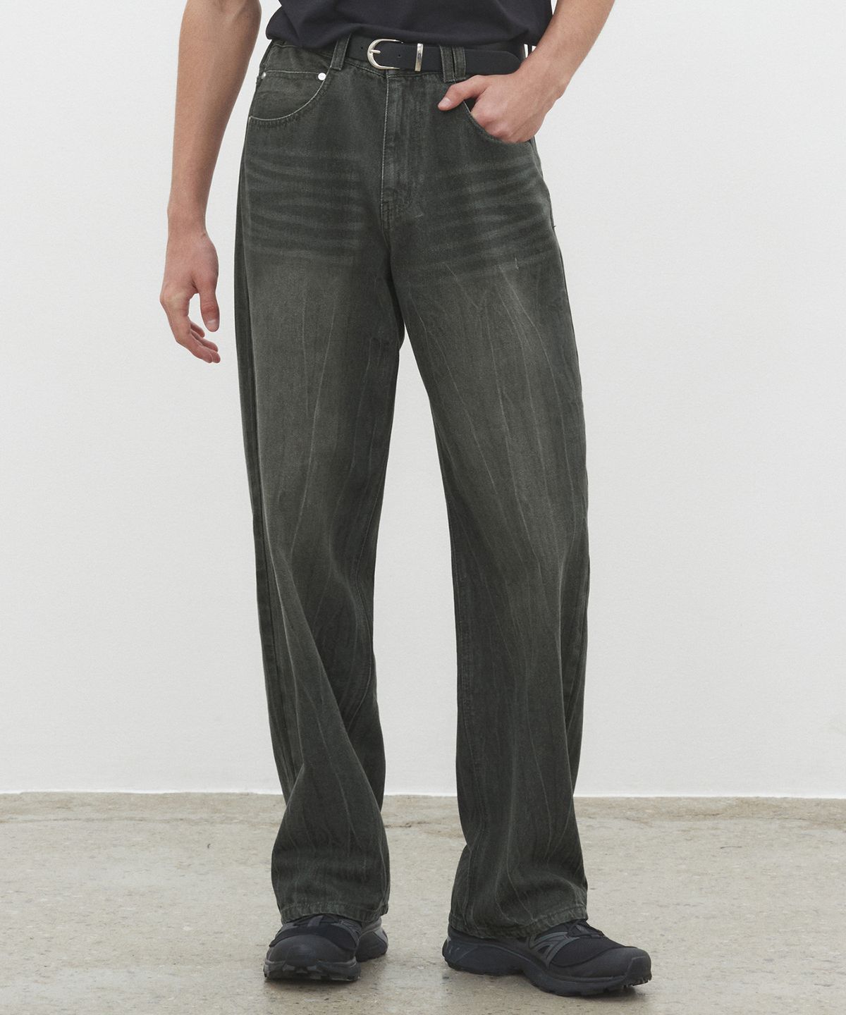 데케트(DECET) Mid Rise Wide Jeans DCPT027CRDKhaki