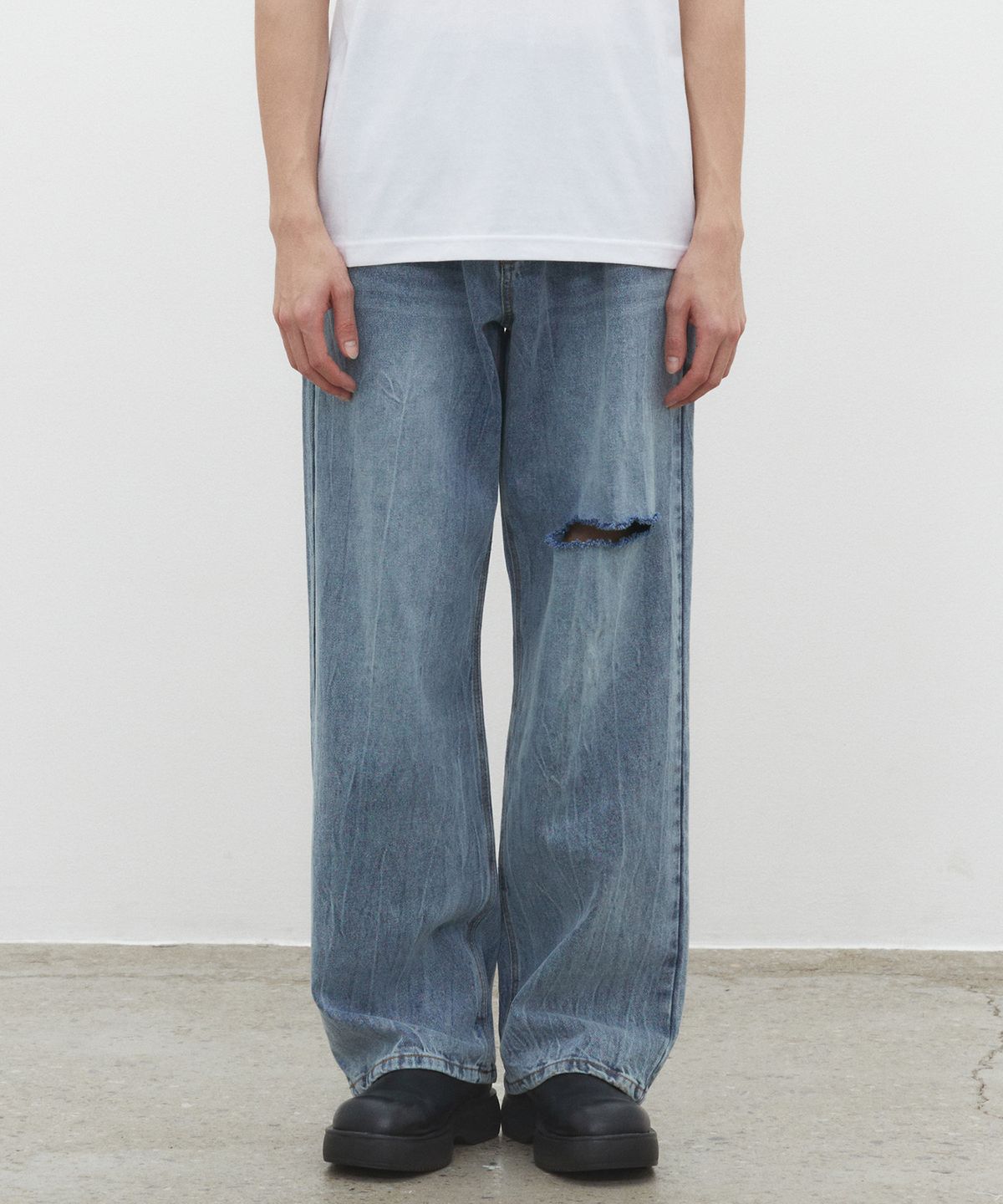 데케트(DECET) Mid Rise Wide Jeans DCPT027DMCRBlue