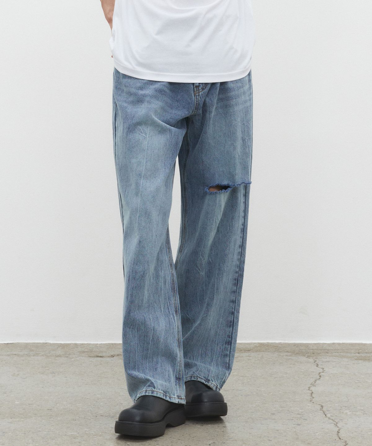 데케트(DECET) Mid Rise Wide Jeans DCPT027DMCRBlue