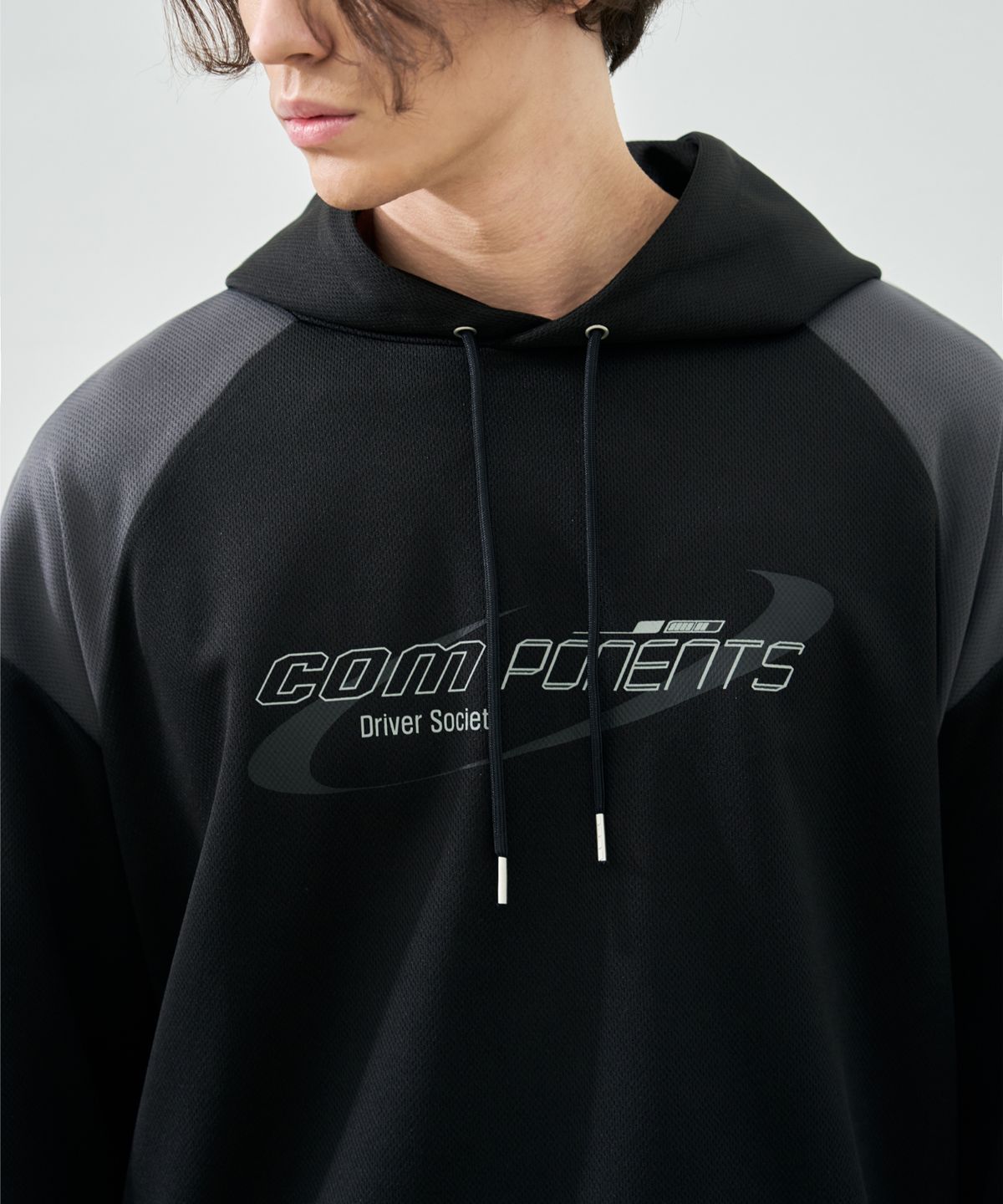 드로우핏(DRAW FIT) 블록코어 저지 후드 롱 슬리브 [BLACK]