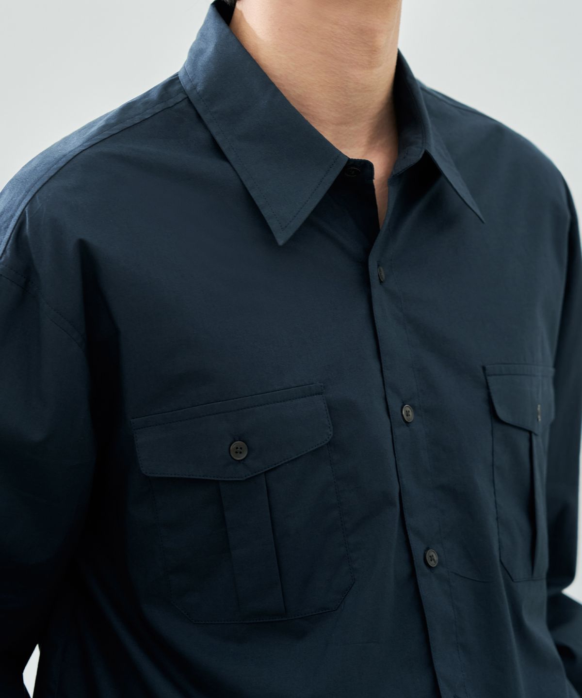 드로우핏(DRAW FIT) 페이퍼 코튼 알렉스 셔츠 [D.NAVY]