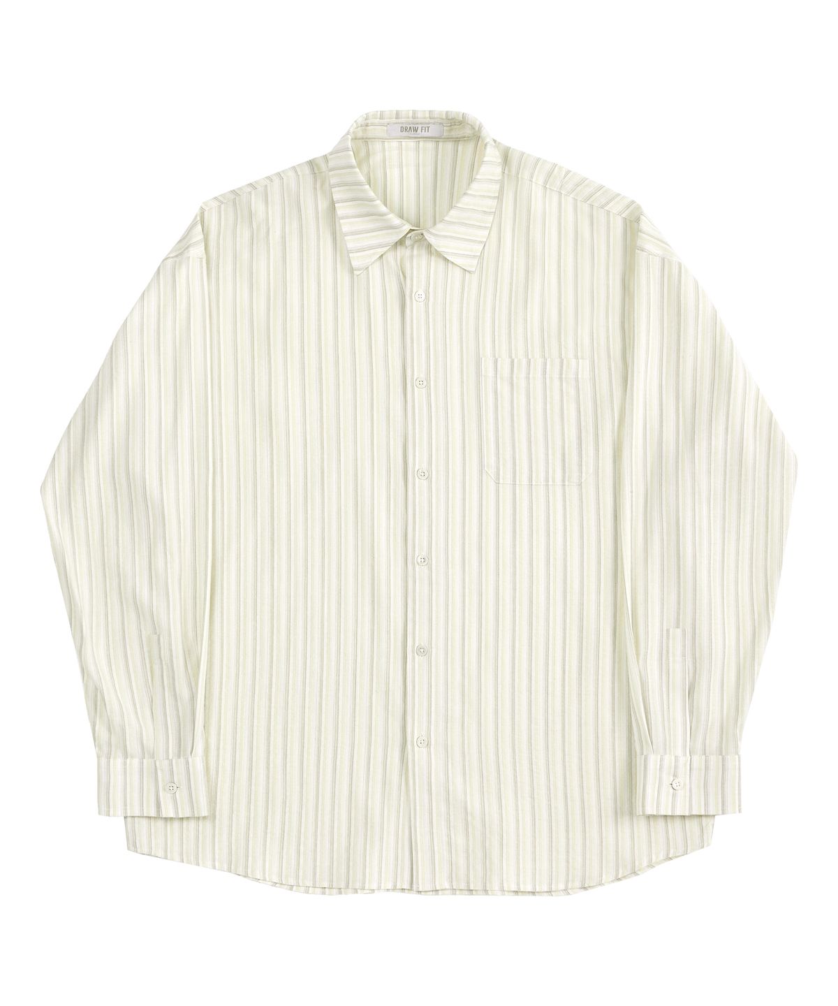 드로우핏(DRAW FIT) 오버사이즈 옴브레 스트라이프 셔츠 [LEMON GRASS]