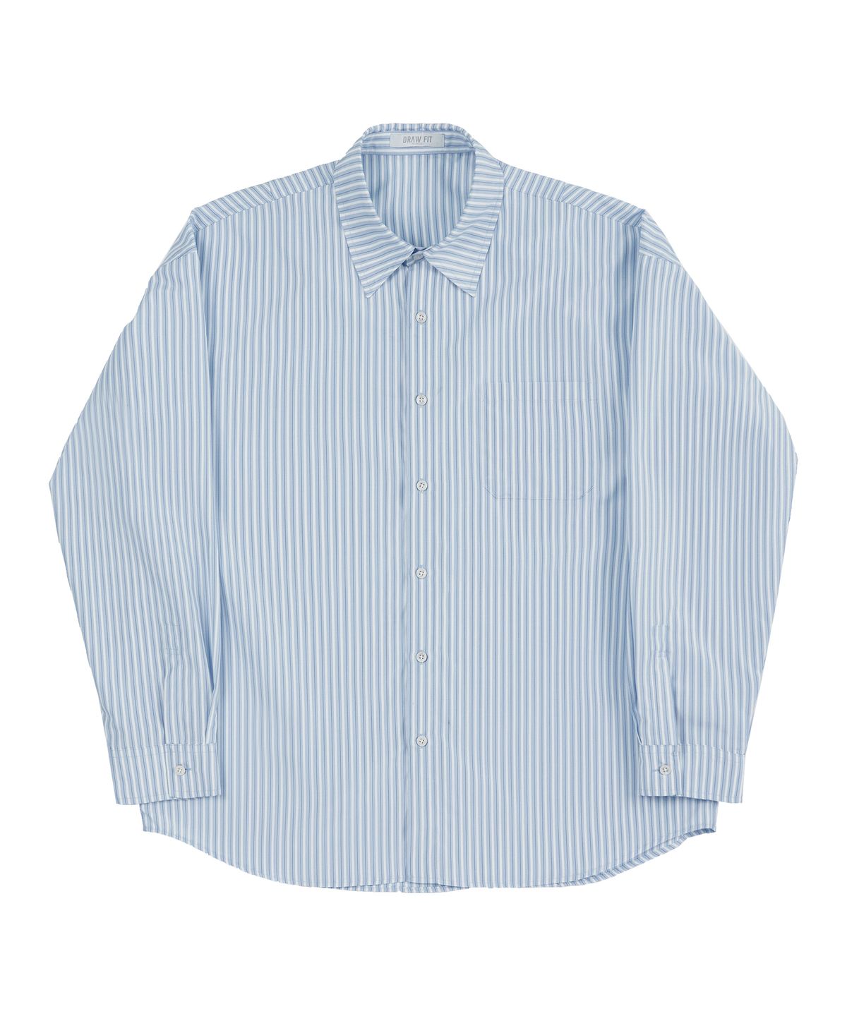 드로우핏(DRAW FIT) 오버사이즈 에센셜 스트라이프 셔츠 [BLUE]