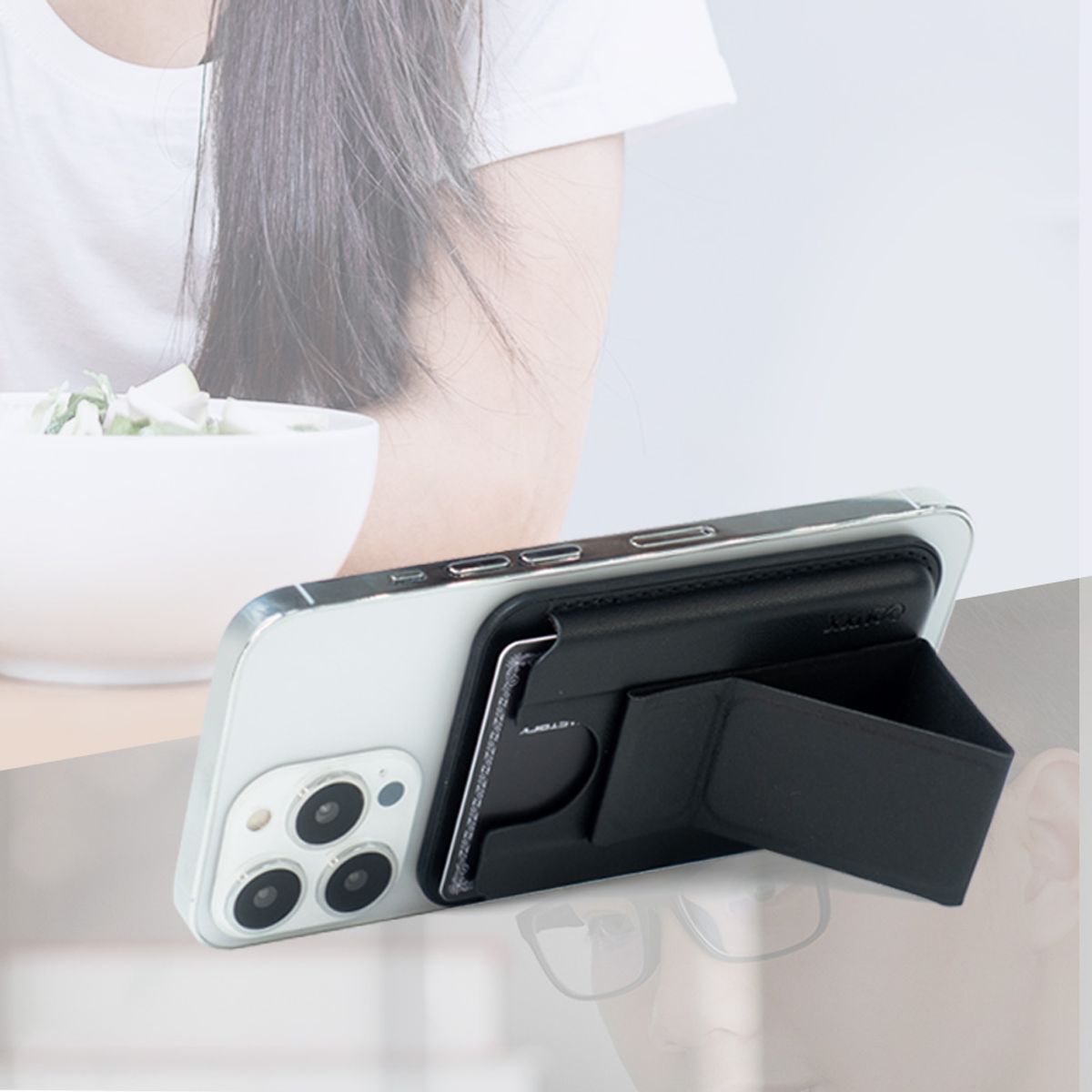 아이링(IRING) 억스 맥세이프 가죽 카드지갑 스탠드형