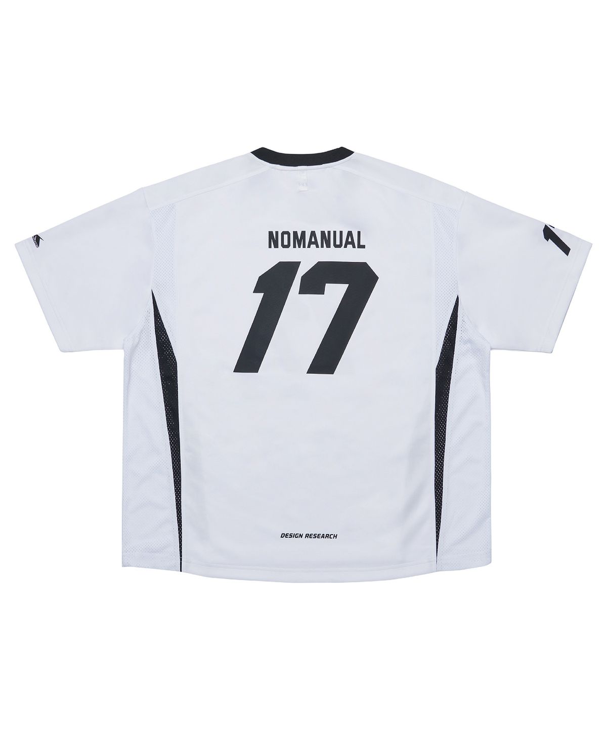 노매뉴얼(NOMANUAL) 17 MESH BLOCK FOOTBALL JERSEY - WHITE