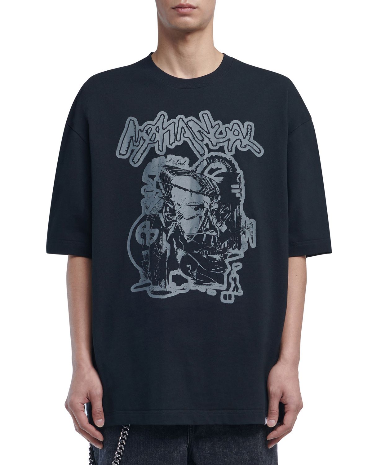 노매뉴얼(NOMANUAL) CULT T-SHIRT - BLACK