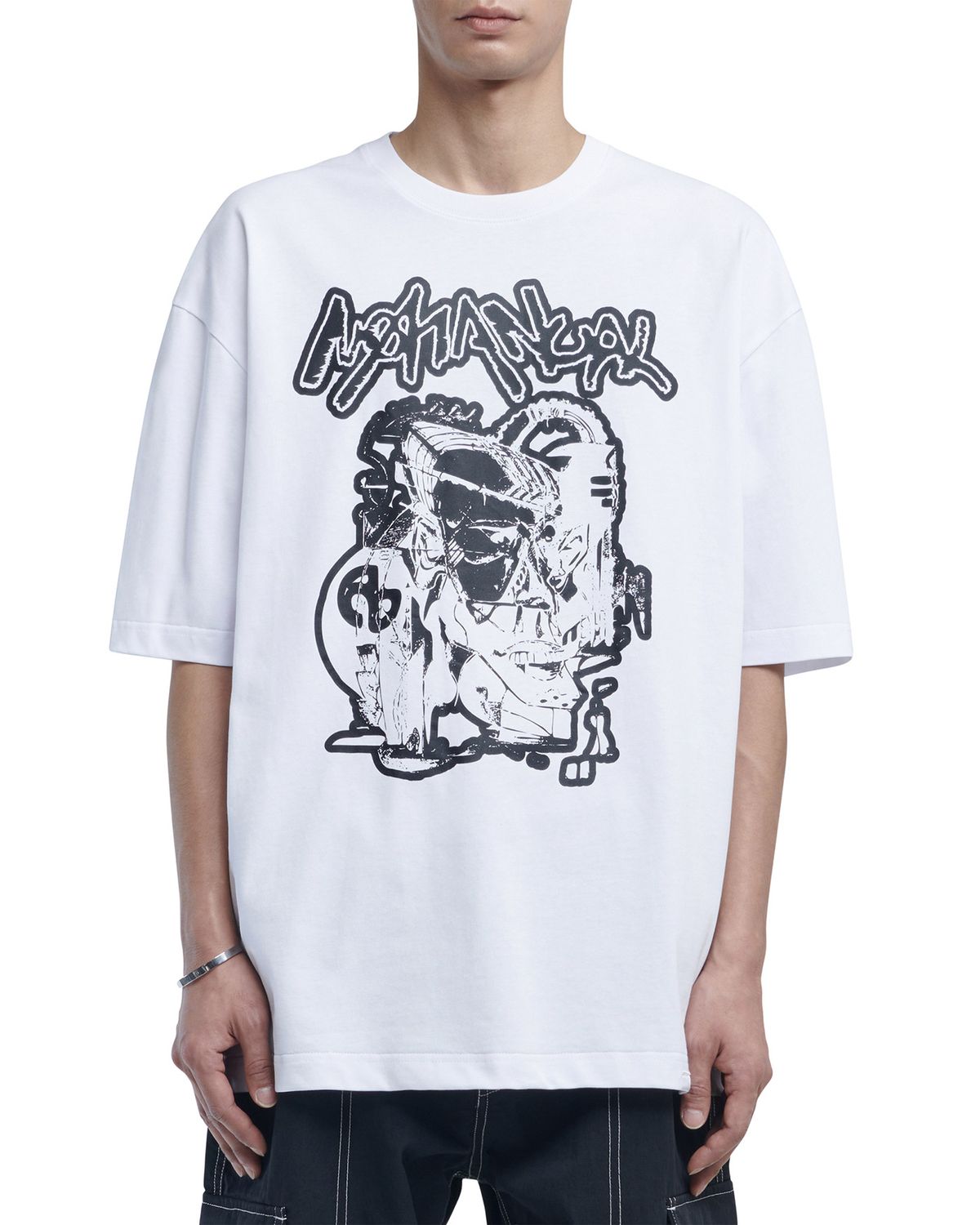 노매뉴얼(NOMANUAL) CULT T-SHIRT - WHITE