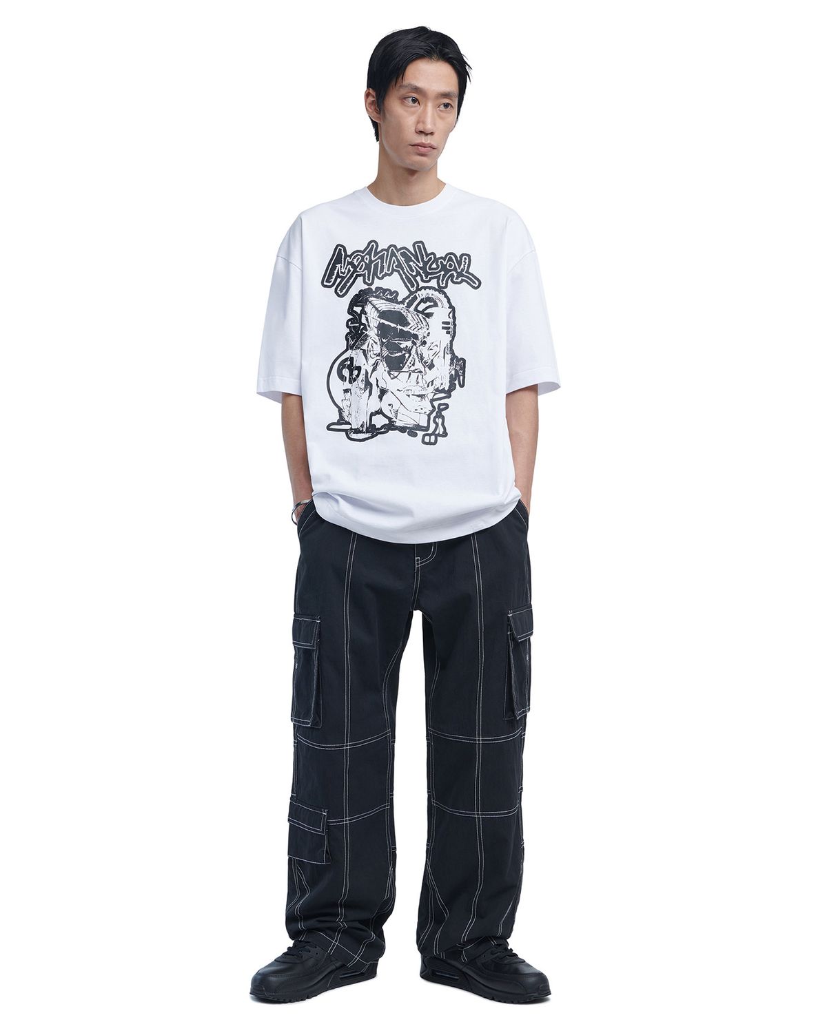 노매뉴얼(NOMANUAL) CULT T-SHIRT - WHITE