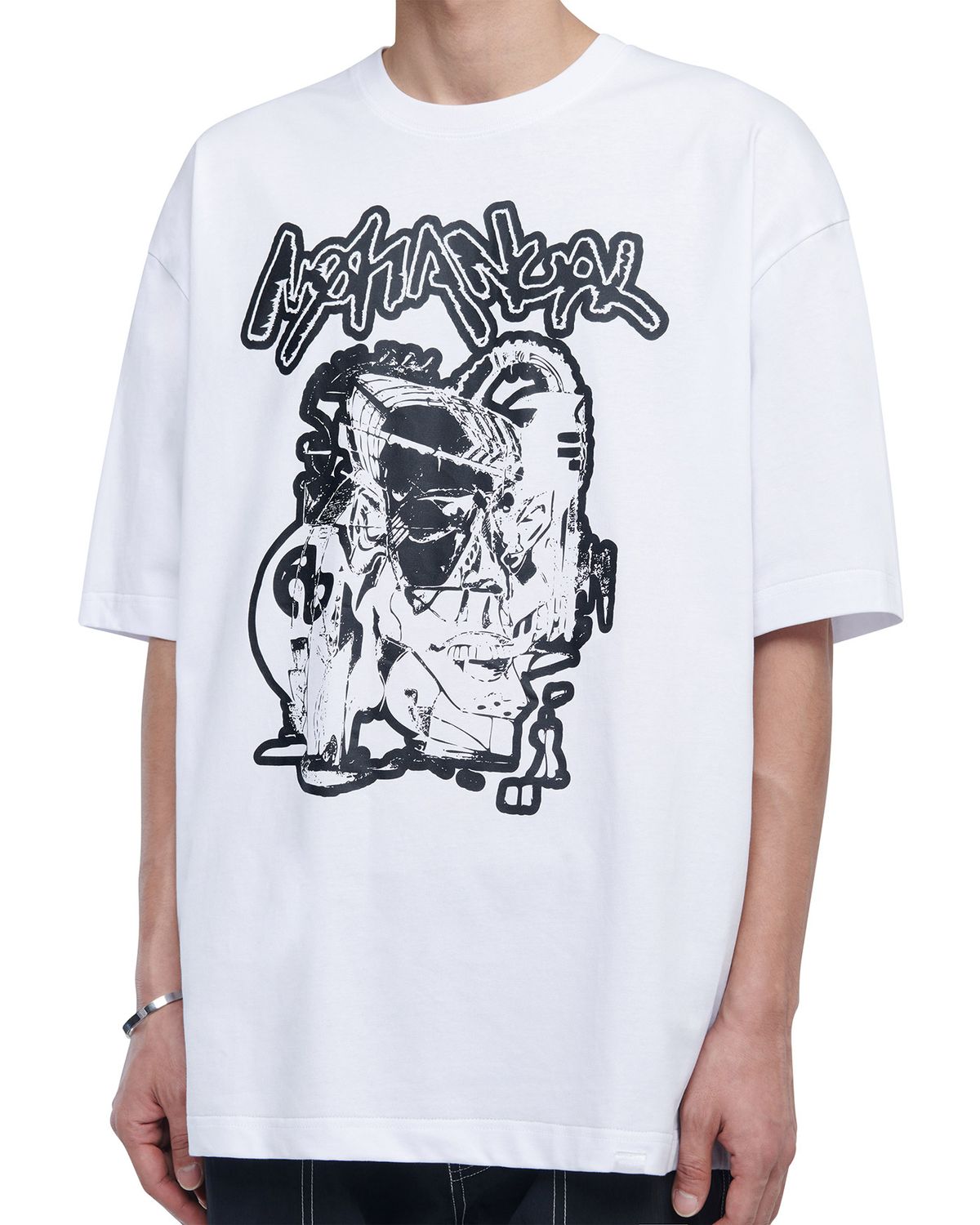 노매뉴얼(NOMANUAL) CULT T-SHIRT - WHITE