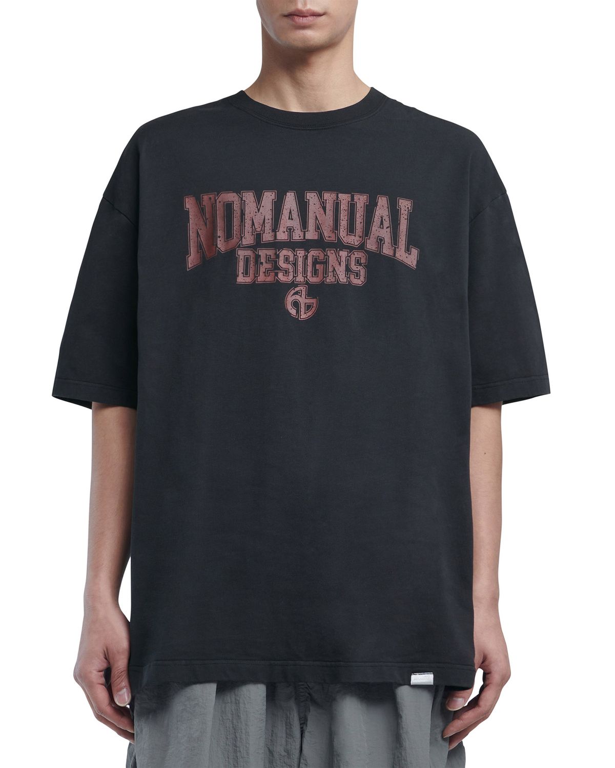 노매뉴얼(NOMANUAL) A.L T-SHIRT - WASHED BLACK