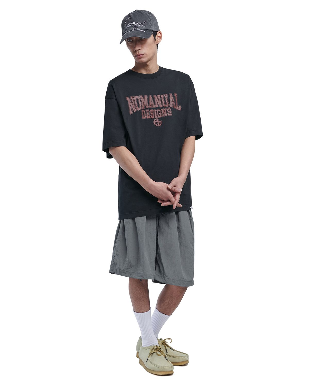 노매뉴얼(NOMANUAL) A.L T-SHIRT - WASHED BLACK