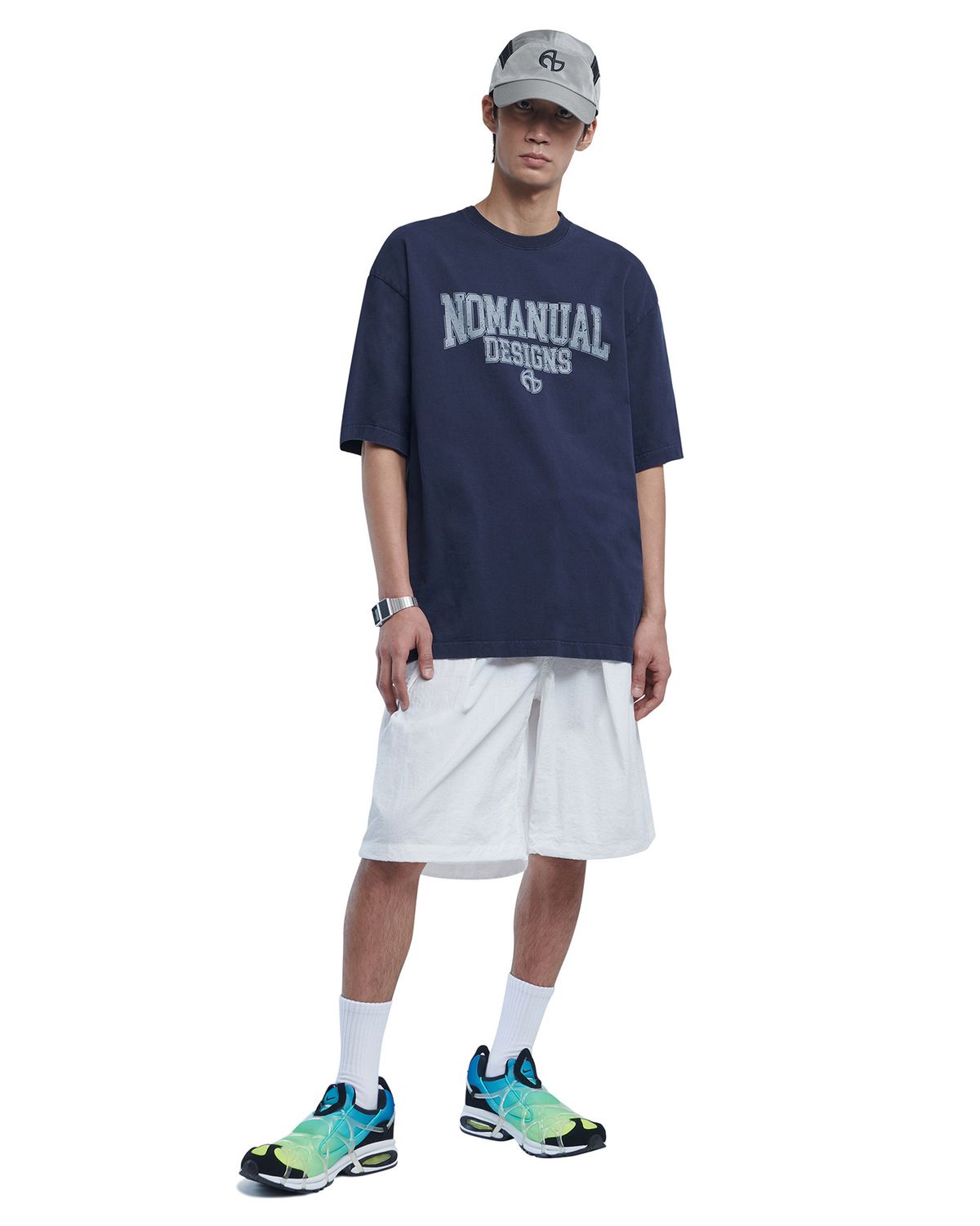 노매뉴얼(NOMANUAL) A.L T-SHIRT - DARK NAVY
