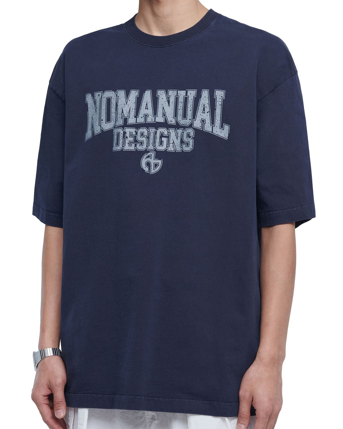노매뉴얼(NOMANUAL) A.L T-SHIRT - DARK NAVY
