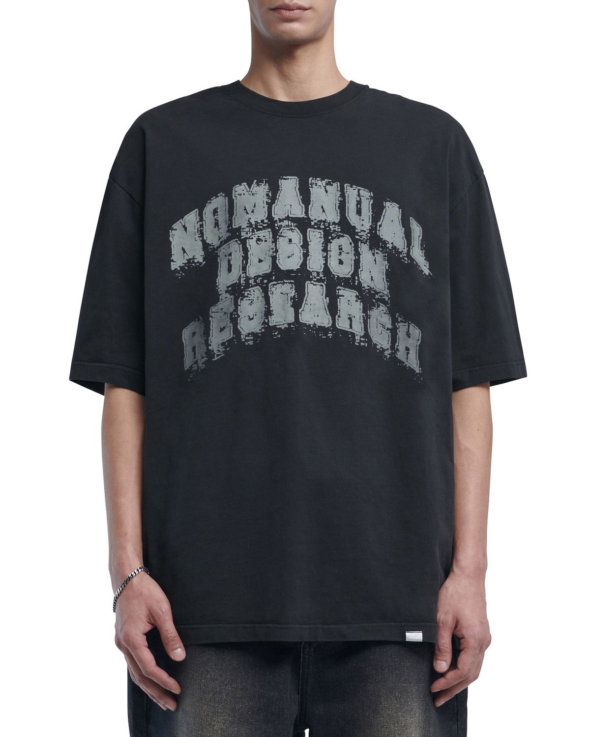 노매뉴얼(NOMANUAL) OVERDYED D.A.L T-SHIRT - WASHED BLACK