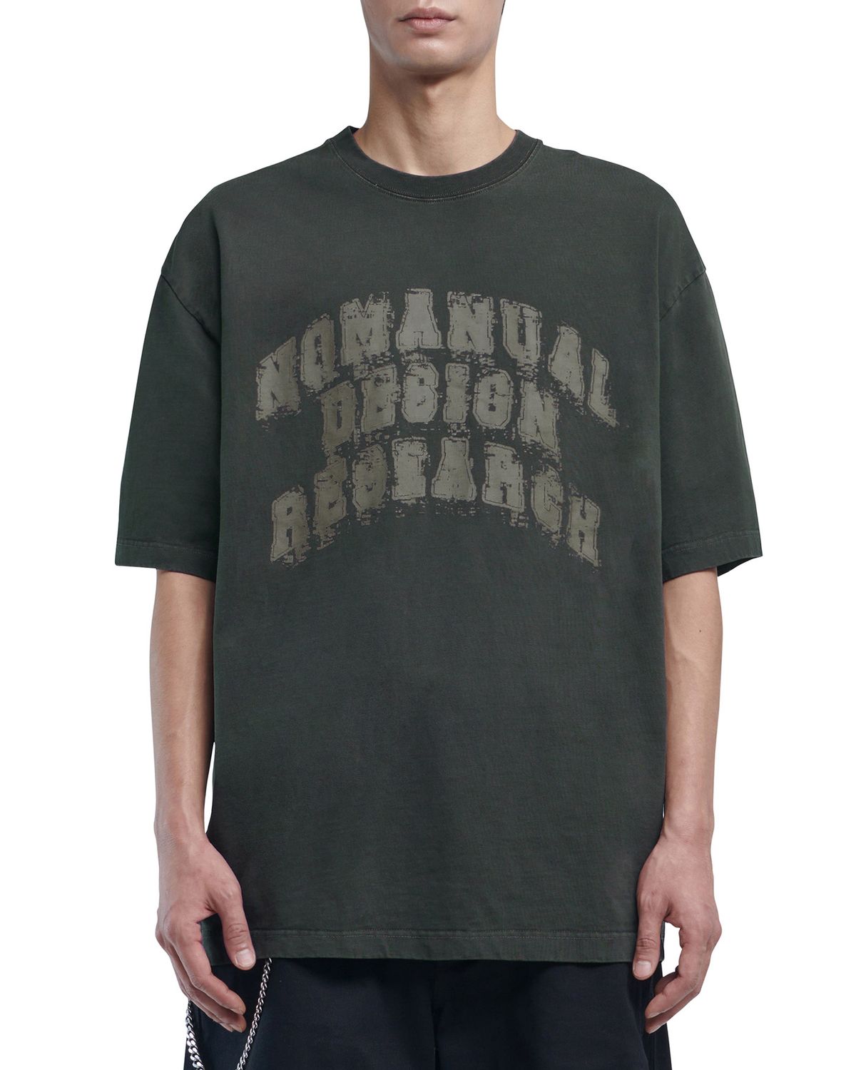 노매뉴얼(NOMANUAL) OVERDYED D.A.L T-SHIRT - DEEP KHAKI