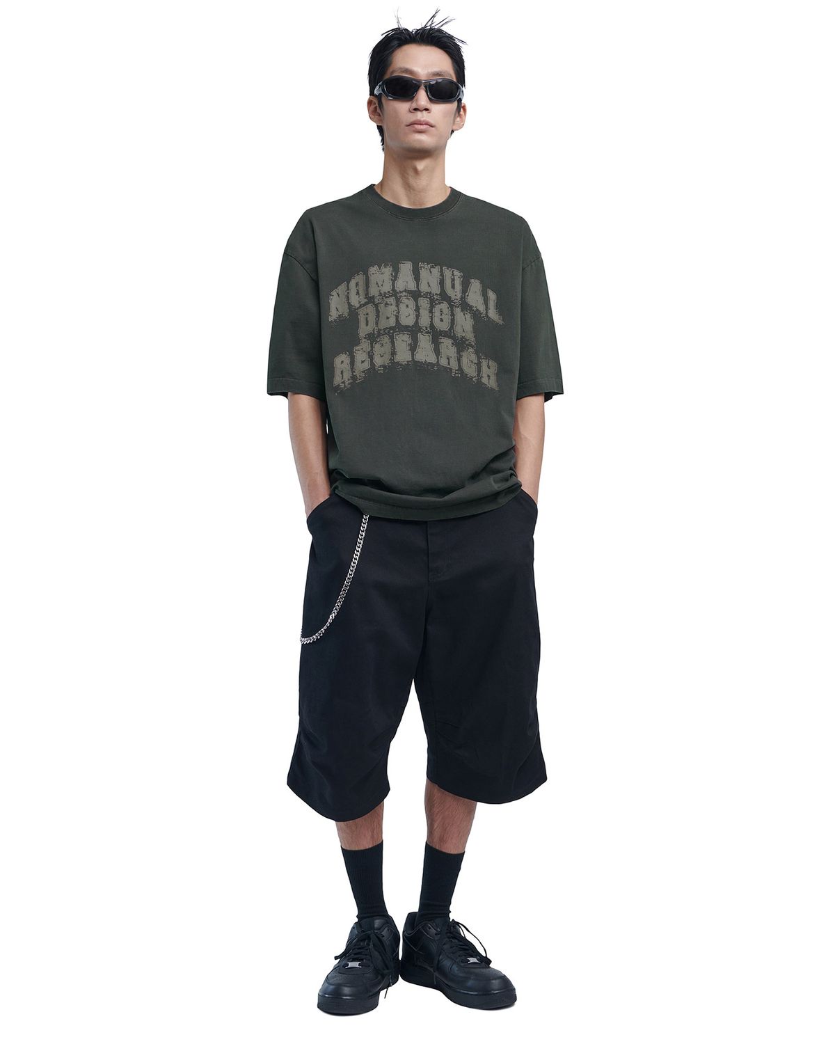 노매뉴얼(NOMANUAL) OVERDYED D.A.L T-SHIRT - DEEP KHAKI