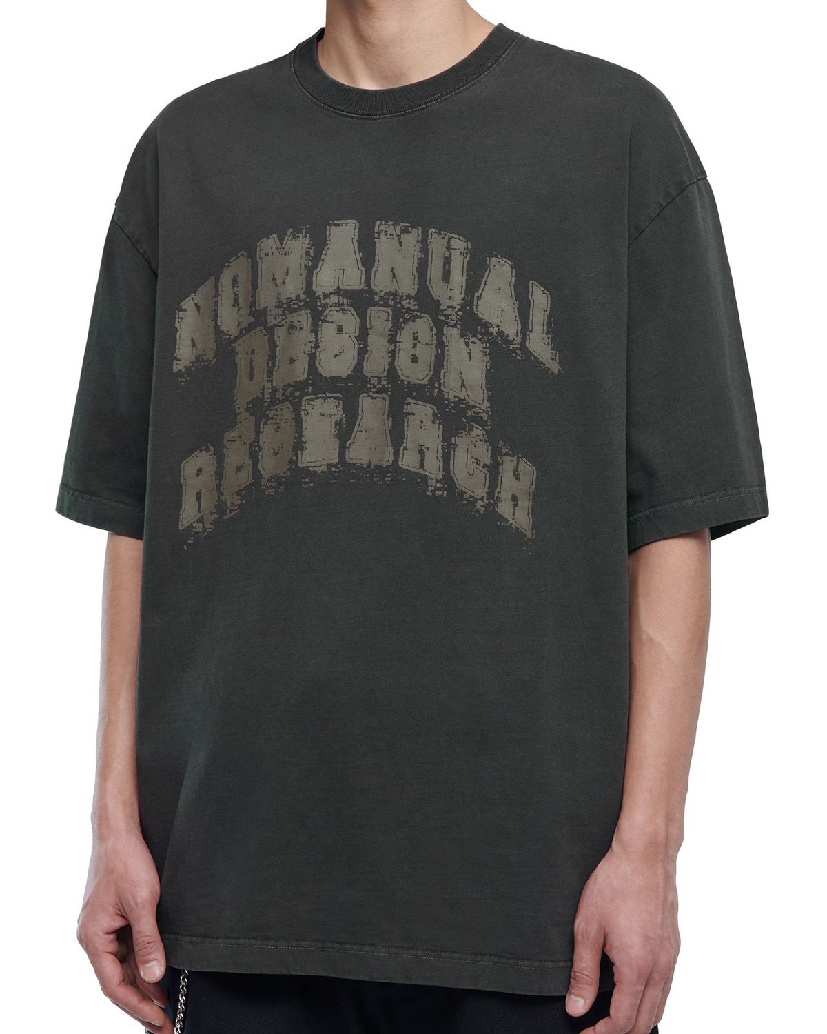 노매뉴얼(NOMANUAL) OVERDYED D.A.L T-SHIRT - DEEP KHAKI