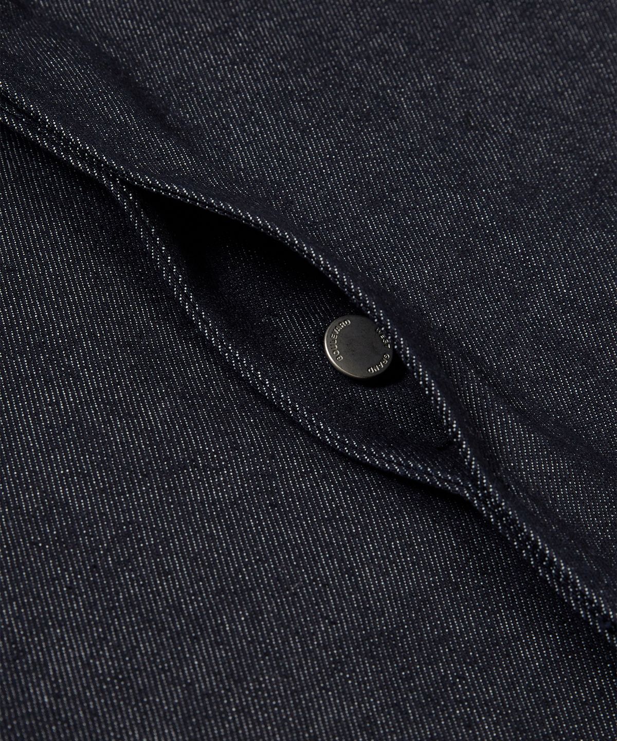 웨스트 그랜드 블러바드(WEST GRAND BOULEVARD) 히든 버튼 소프트 코튼 트러커 자켓 INDIGO DENIM